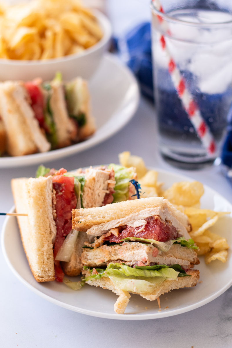 Diner-Style Turkey Bacon Club Sandwich - Soup & Sammie